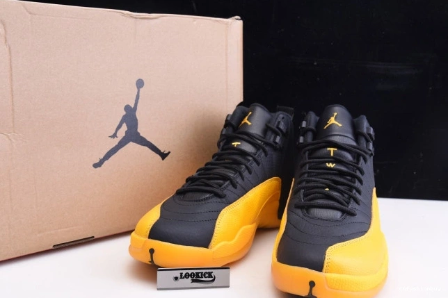 Black Jordan 12 130690-070 University Retro Gold Air 1208